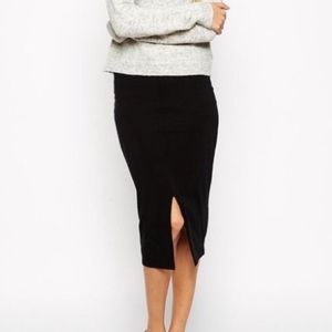 Zara Trafaluc Green Tube Skirt with Front Slit